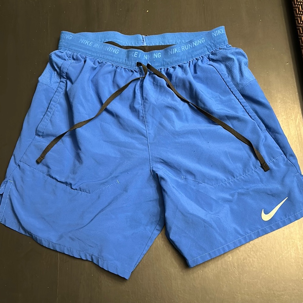 Nike Royal Blue Athletic Shorts with White Swoosh